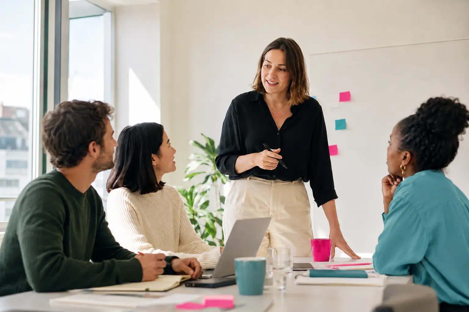 Une équipe échange dans le cadre d’une formation management Apting